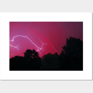 Nighttime Lightning Strike Posters and Art